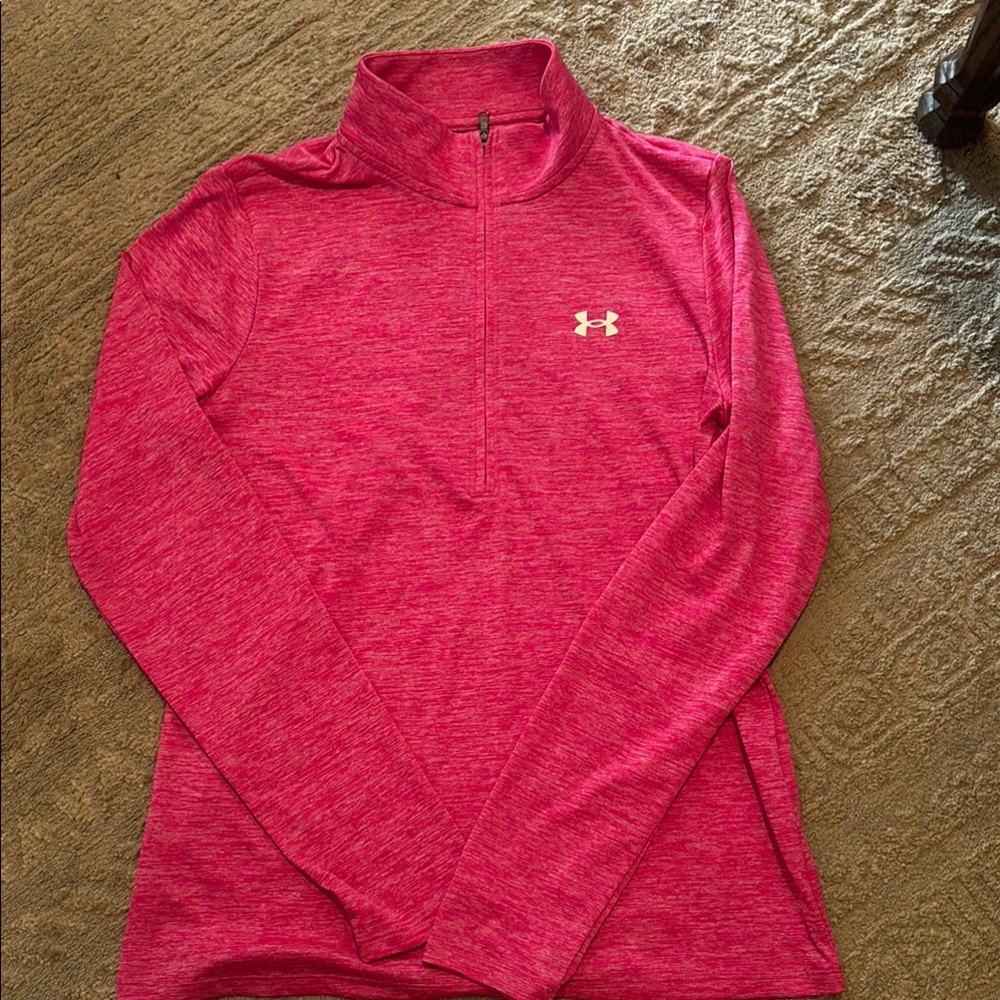 Under Armour Women's Bright Pink Quarter-Zip Sweatshirt